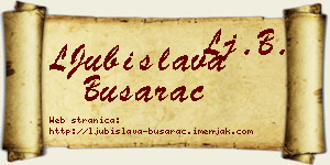 LJubislava Busarac vizit kartica